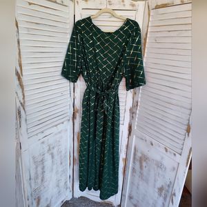Green and Gold Maxi Dress